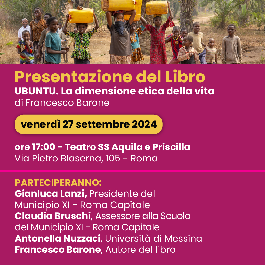 Presentazione del libro “Ubuntu la dimensione etica della vita” di Francesco Barone